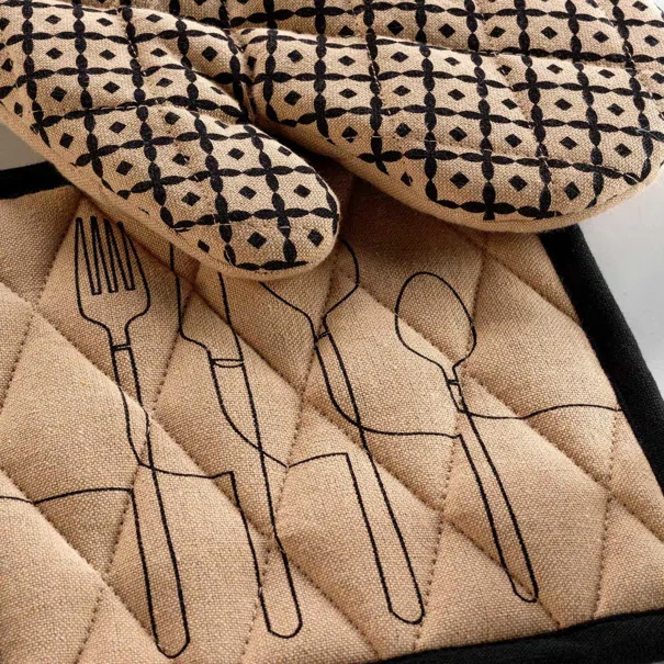 Γάντι + Πιάστρα Κουζίνας (Σετ) L-C Cuisiline Beige 1731250