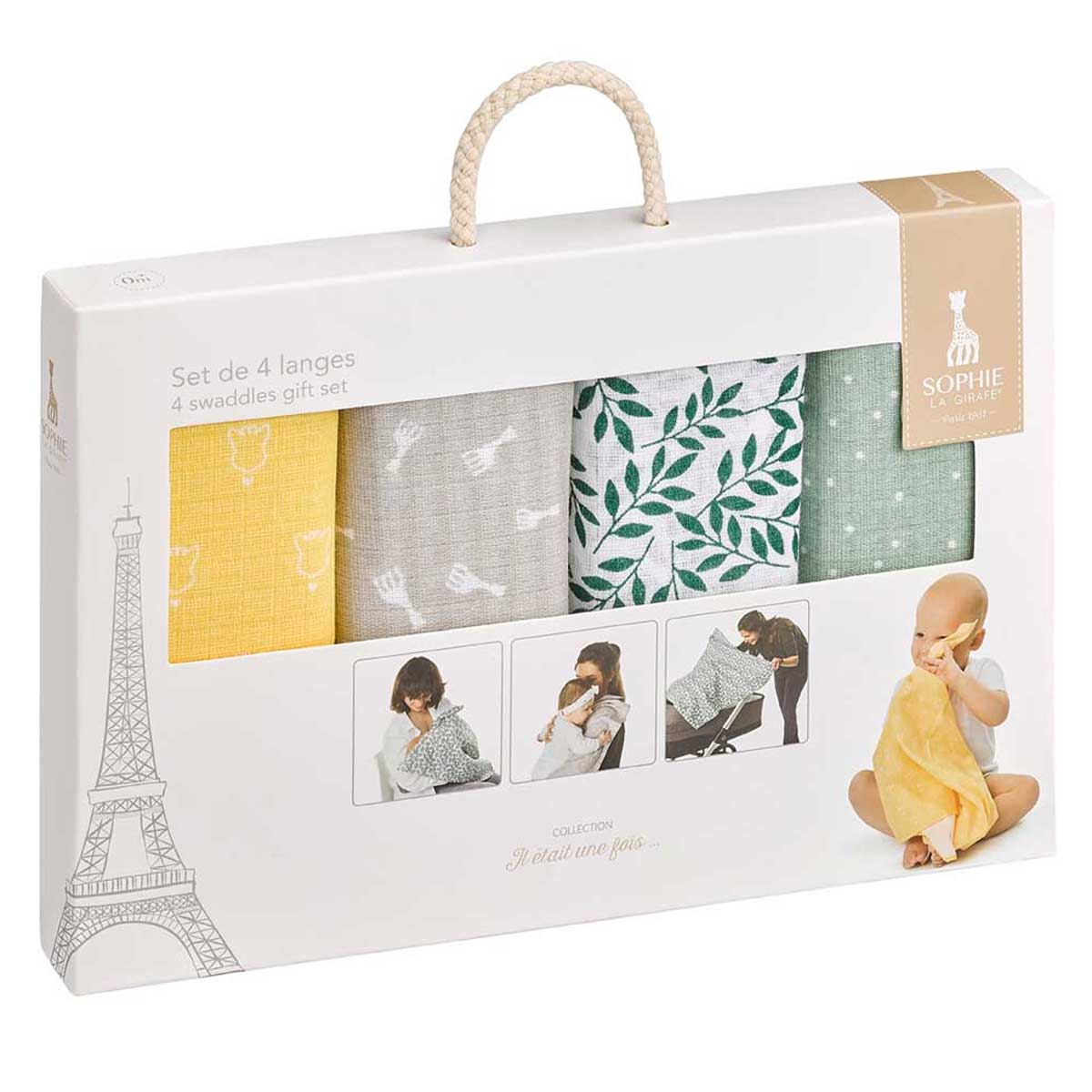 Μουσελίνες Πάνες Αγκαλιάς (Σετ 4Τμχ) Sophie The Giraffe S850800 Βρεφικά Προίκα Μωρού - Σελτεδάκια Spitishop