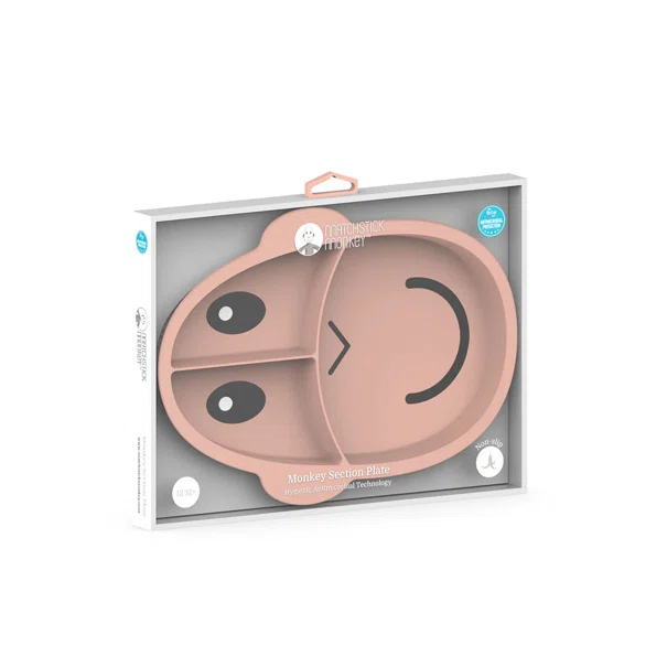 Πιάτο Σιλικόνης Με Χωρίσματα Matchstick Monkey Section Plate Dusty Pink