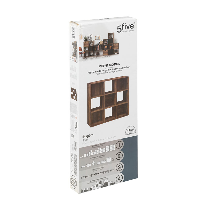 Βιβλιοθήκη Δαπέδου 9 Θέσεων (100X32X100 5) F-V Mix N&Apos Modul Indus 181388 Έπιπλα Βιβλιοθήκες - Ραφιέρες Spitishop
