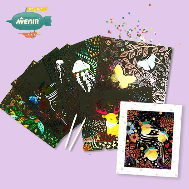 Κουτί Με Φωτάκια Και Φύλλα Ζωγραφικής Scratch Avenir Create Your Own Light Box