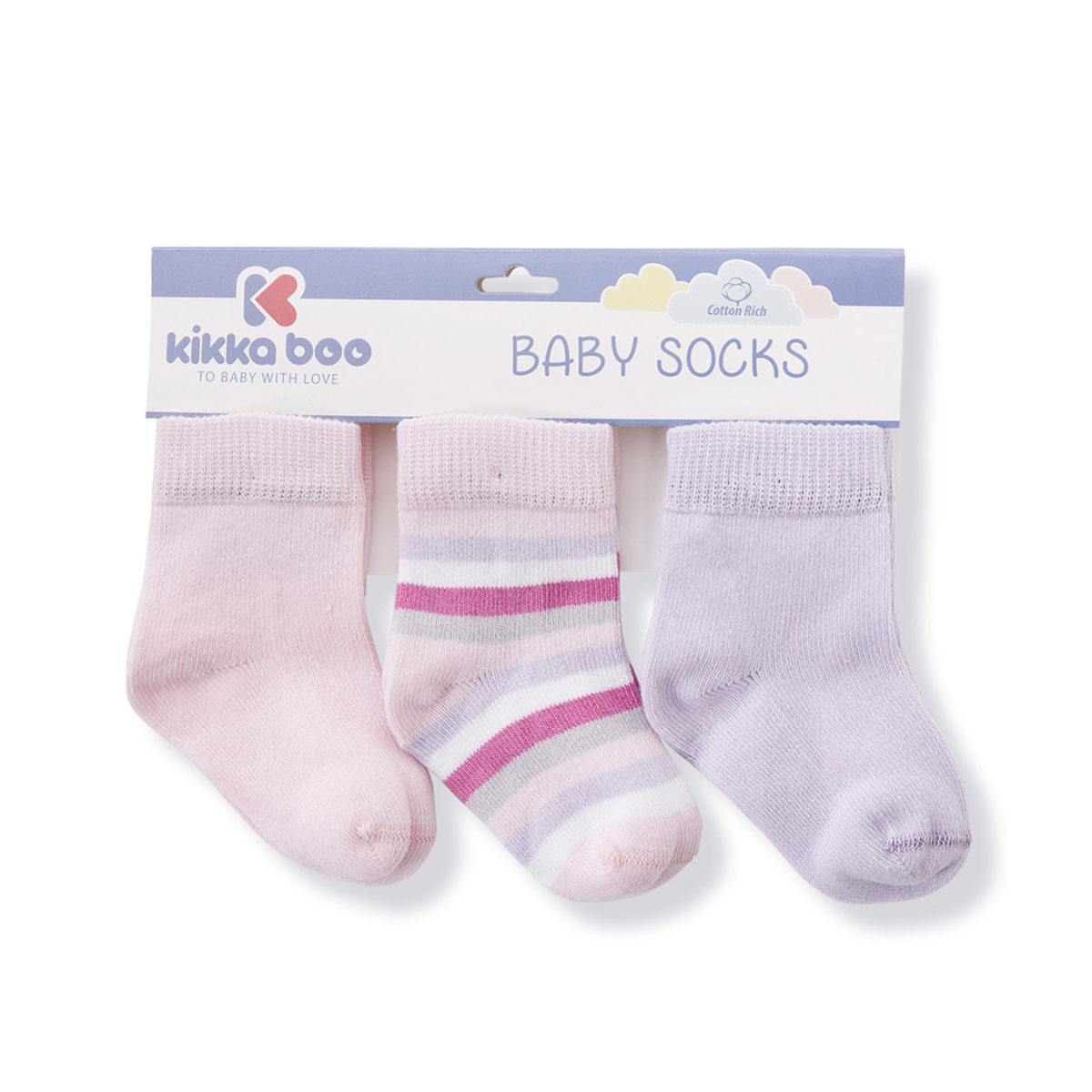 Βρεφικά Καλτσάκια (Σετ 3 Ζεύγη) Kikka Boo Stripes Purple
