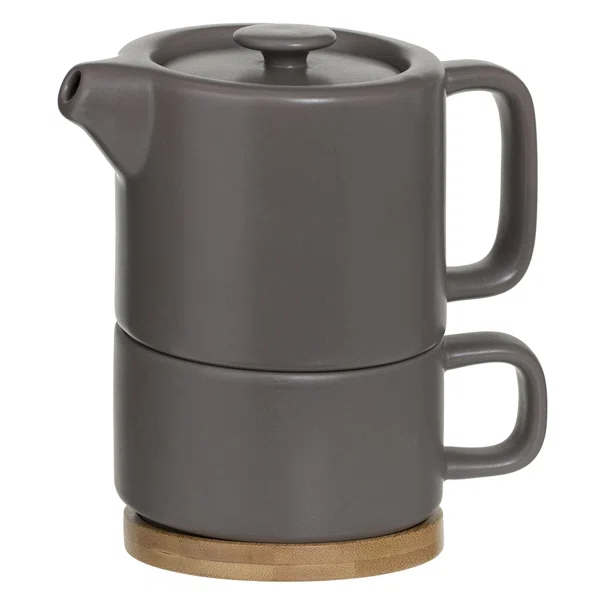 Τσαγιέρα Με Κούπα & Φίλτρο 400ml S-D Natural Taupe 160724A