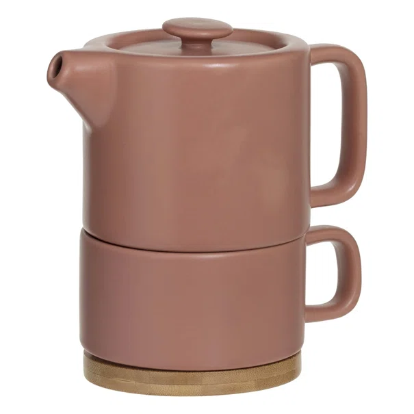 Τσαγιέρα Με Κούπα & Φίλτρο 400ml S-D Natural 160724B Terra