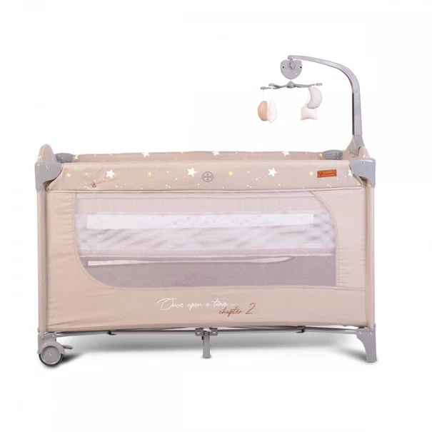 Παρκοκρέβατο 2 Θέσεων (0+ Μηνών/Έως 15kg) Cangaroo Once Upon A Time 2 Beige