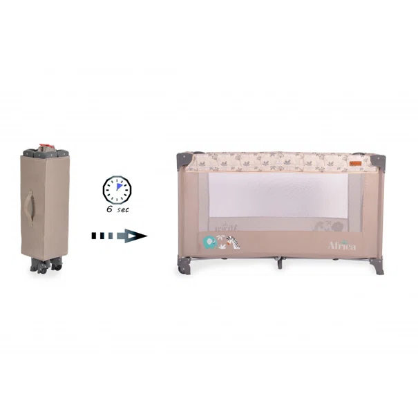 Παρκοκρέβατο (0+ Μηνών/Έως 15kg) Cangaroo Africa Beige