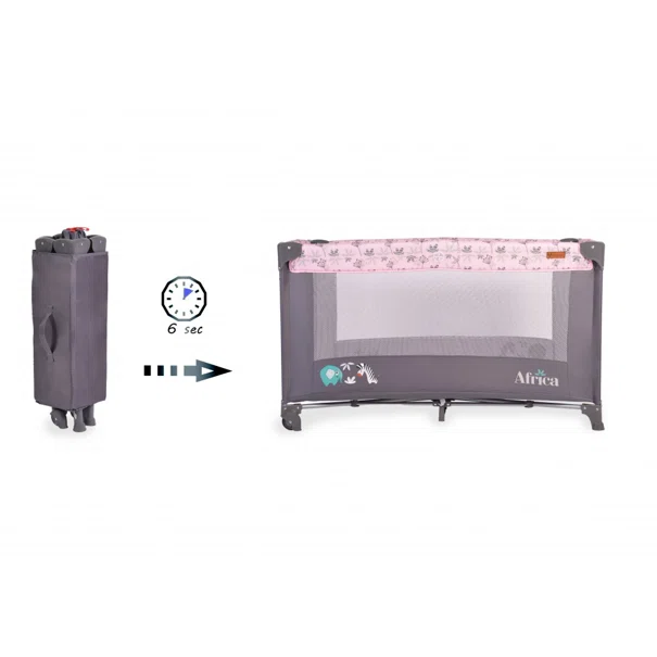 Παρκοκρέβατο (0+ Μηνών/Έως 15kg) Cangaroo Africa Pink