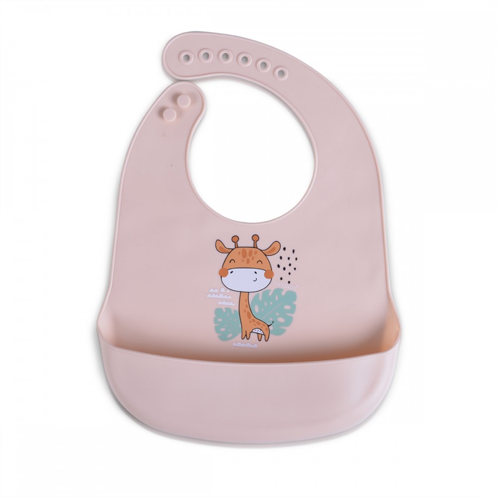 Σαλιάρα Σιλικόνης 4+ Μηνών (23x32) Cangaroo Rooibos Pink