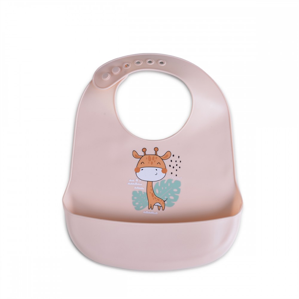 Σαλιάρα Σιλικόνης 4+ Μηνών (23x32) Cangaroo Rooibos Pink