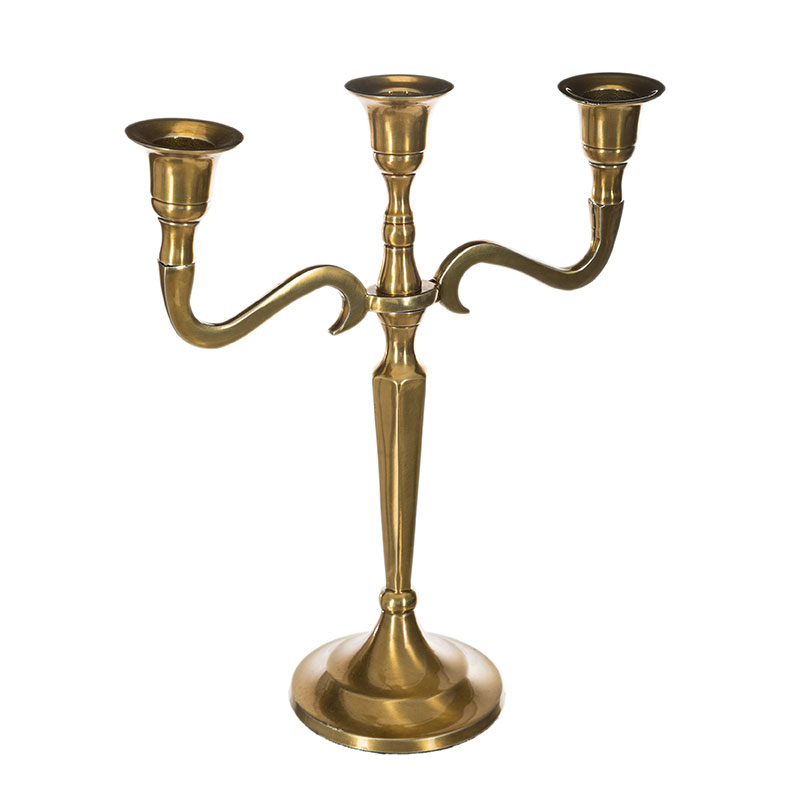 Κηροπήγιο 3 Θέσεων (22 5X9 1X26 5) A-S Candle Holder Gold 123154A Διακόσμηση Spitishop Spitishop