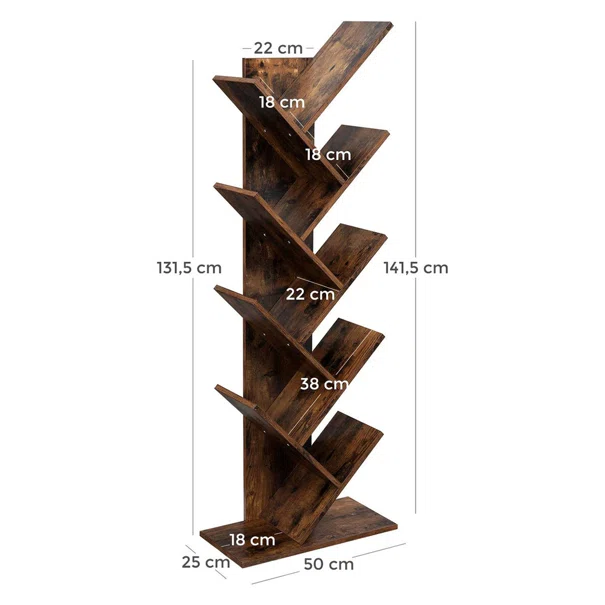 Βιβλιοθήκη Δαπέδου 8 Θέσεων (50x25x141.5) Vasagle LBC11BX