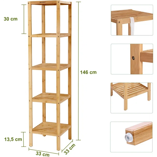 Ραφιέρα Δαπέδου 5 Θέσεων (33x33x146) Songmics BCB55YV3