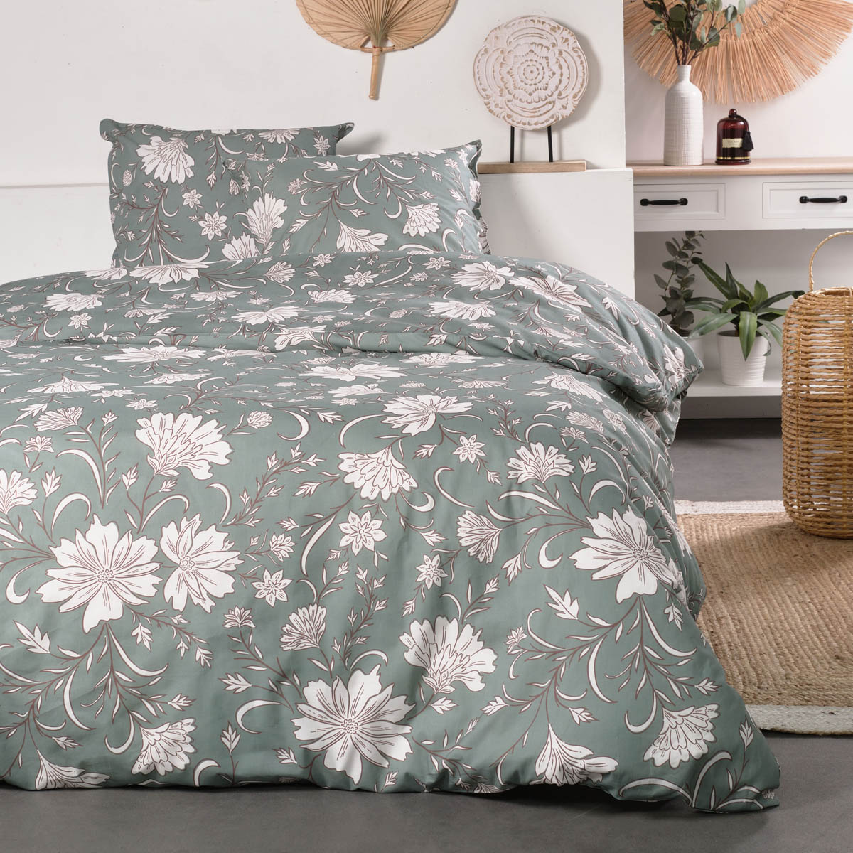 Παπλωματοθήκη Μονή (Σετ 160x240) Ravelia Cotton Flora