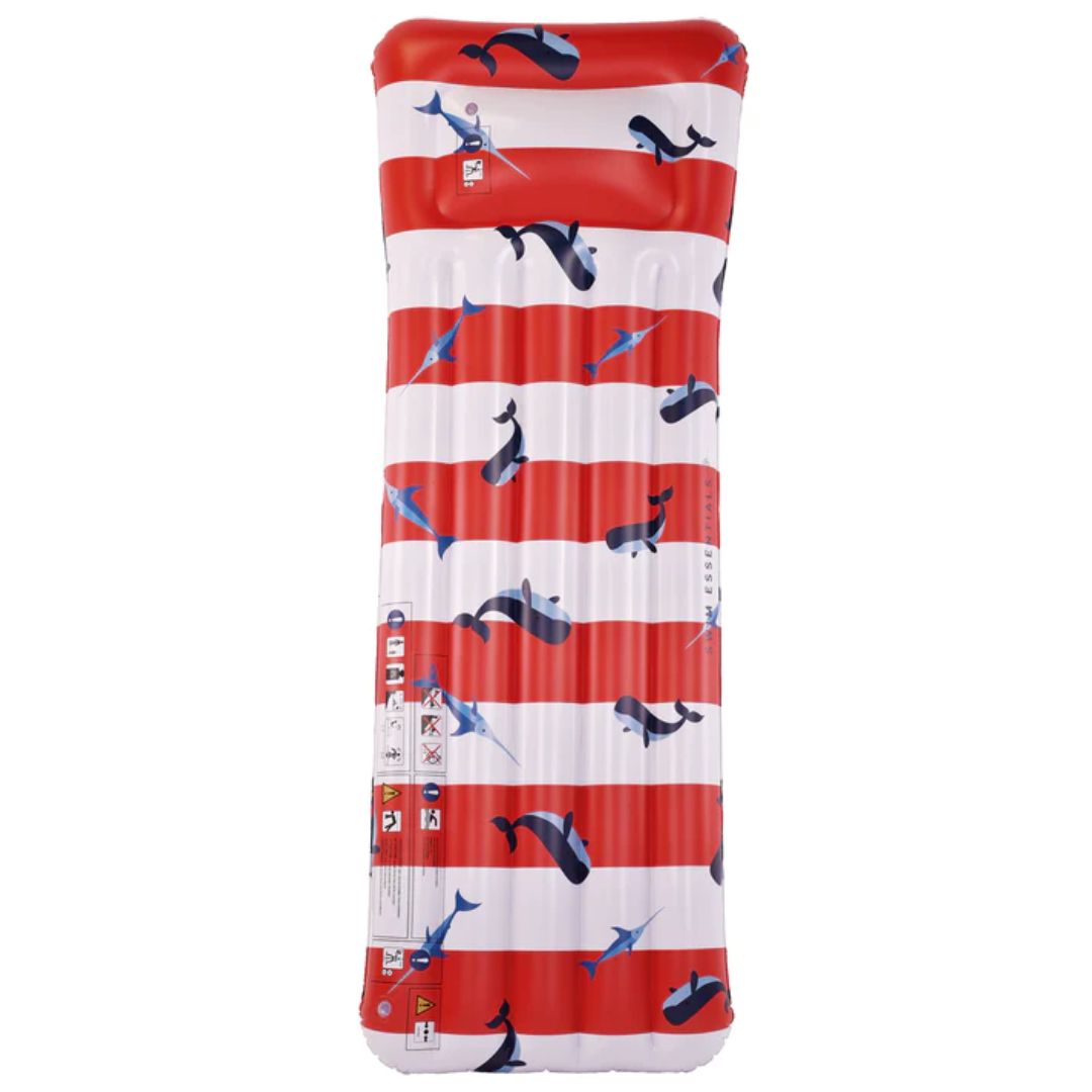 Φουσκωτό Στρώμα Θαλάσσης (177X67X19) Swim Essentials Whale Red White Παιδικά Είδη Φουσκωτά Spitishop