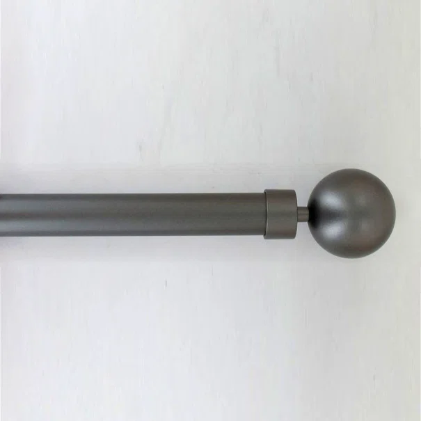 Κουρτινόξυλο Φ28mm Μονό Επεκτεινόμενο 210-380cm Με Άκρα L-N Gaia Grey 7628210938
