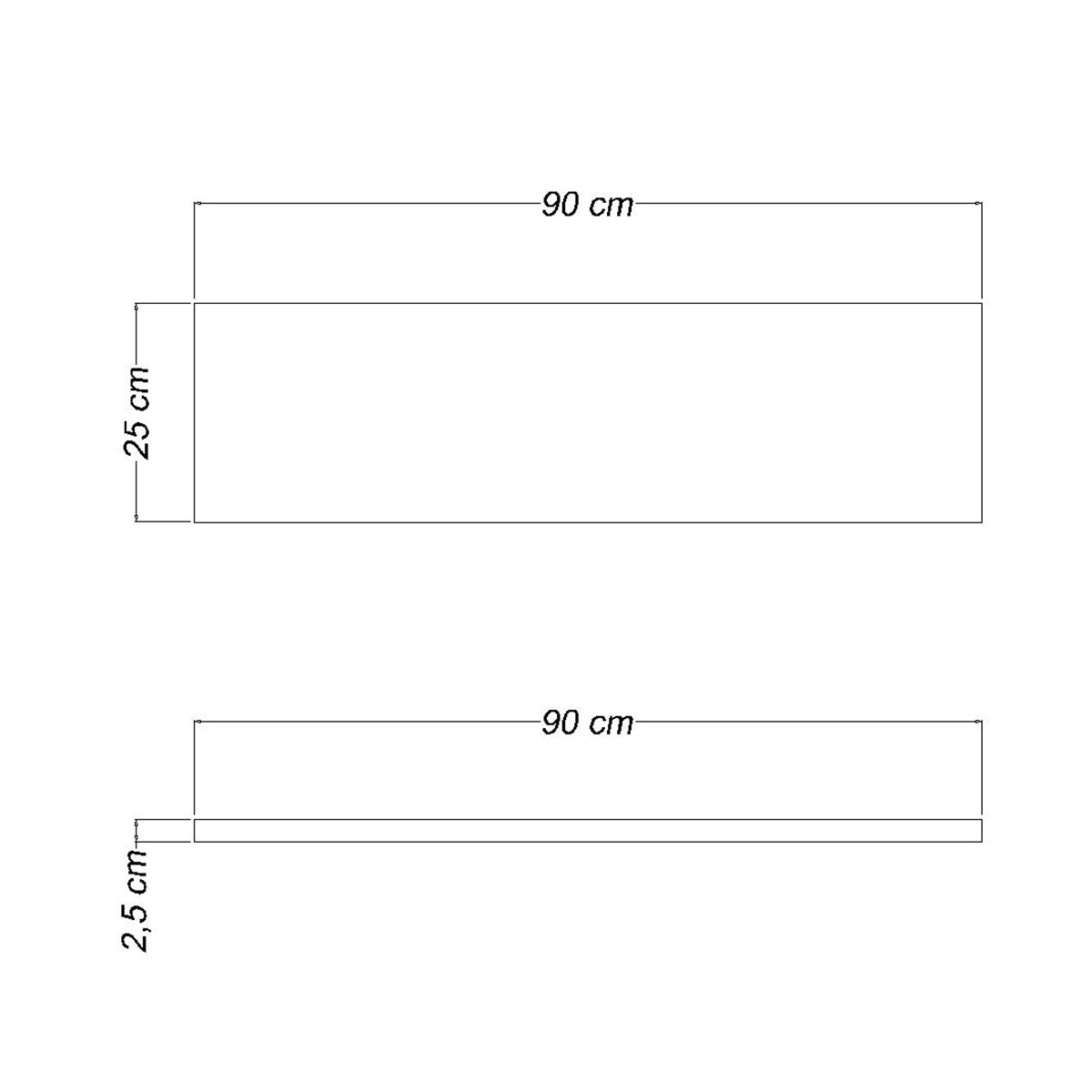 Ράφι Τοίχου (120x25x2.5) Tramontina Elite 91276/125