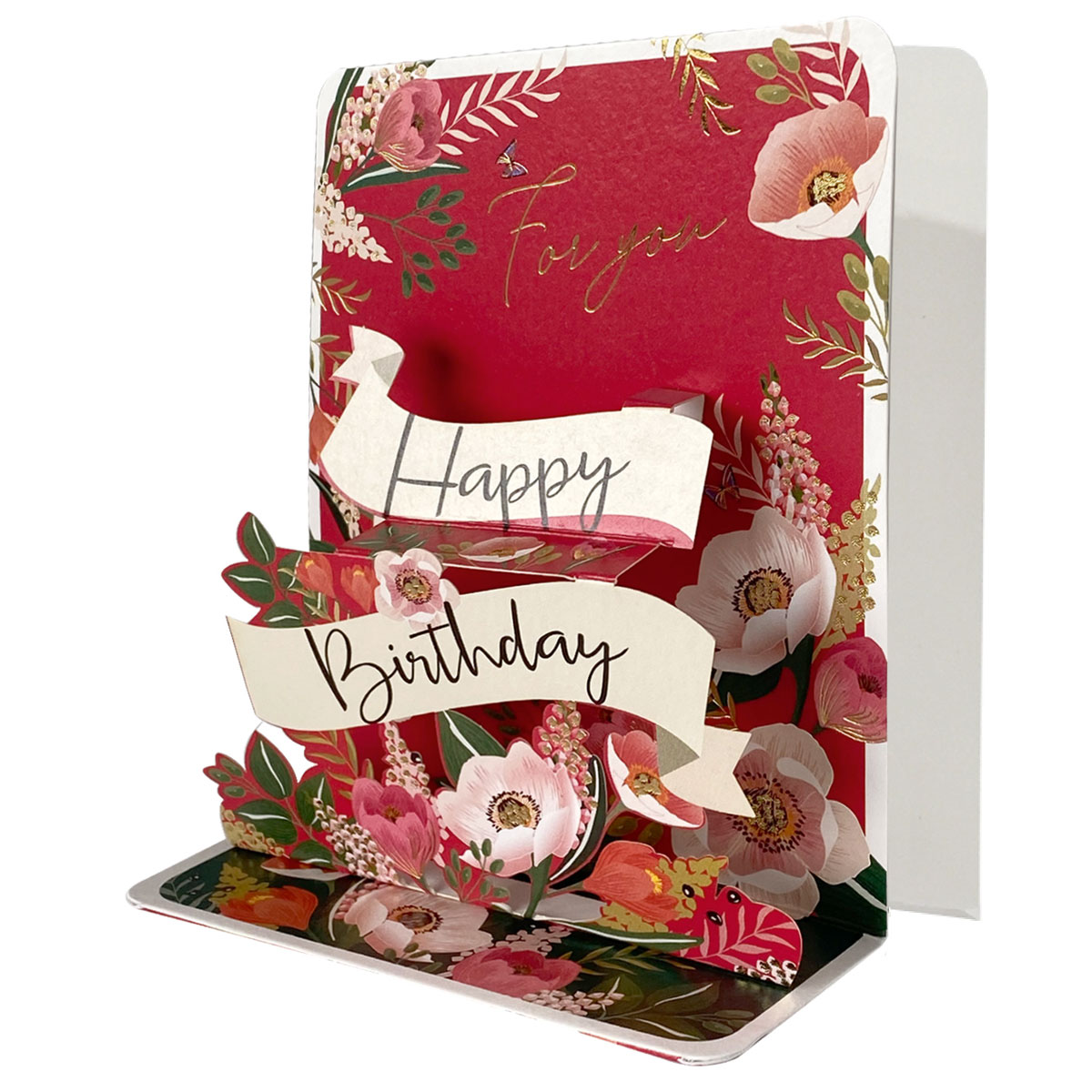 Ευχετήρια Κάρτα 3D (10.5x21) Pictura Happy Birthday Flowers
