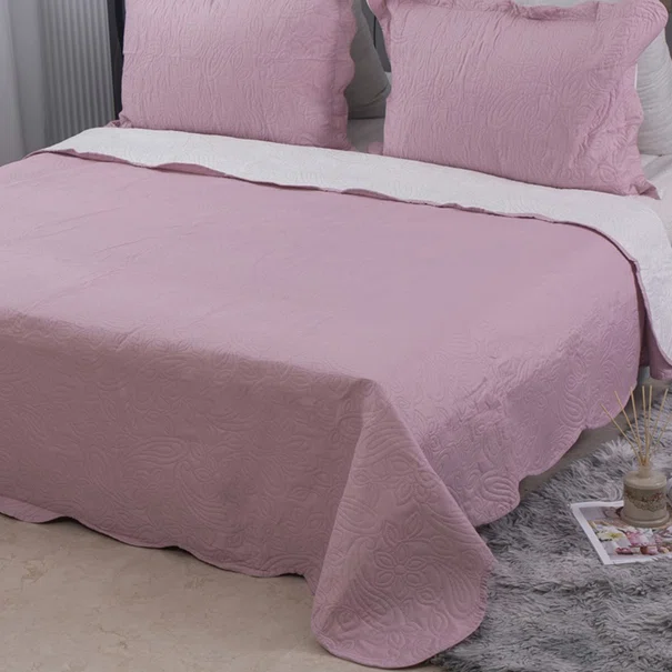 Κουβερλί Υπέρδιπλο (Σετ 220x240) 2 Όψεων Silk Fashion Solid Amethyst