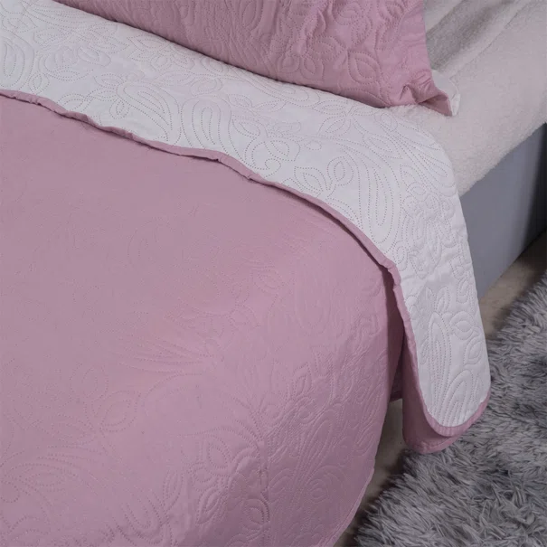 Κουβερλί Υπέρδιπλο (Σετ 220x240) 2 Όψεων Silk Fashion Solid Amethyst