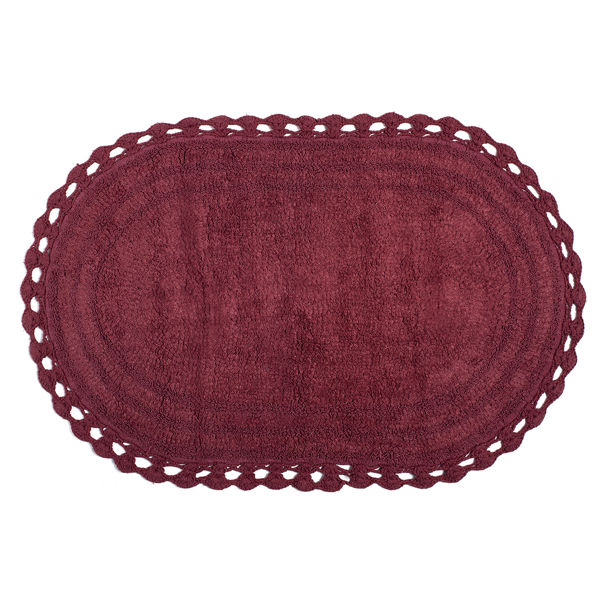 Πατάκι Μπάνιου (60x100) Silk Fashion Οβάλ Burgundy