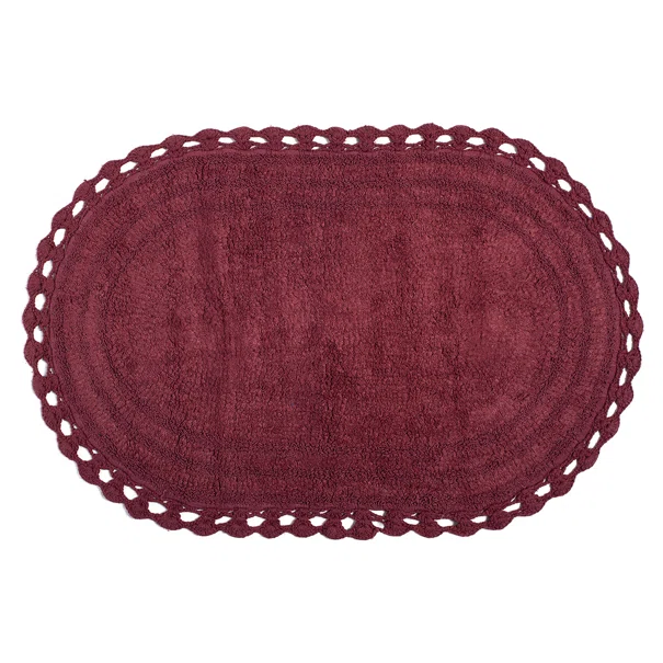 Πατάκι Μπάνιου (60x100) Silk Fashion Οβάλ Burgundy