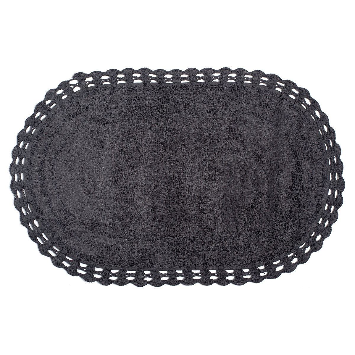 Πατάκι Μπάνιου (60x100) Silk Fashion Οβάλ Dark Grey