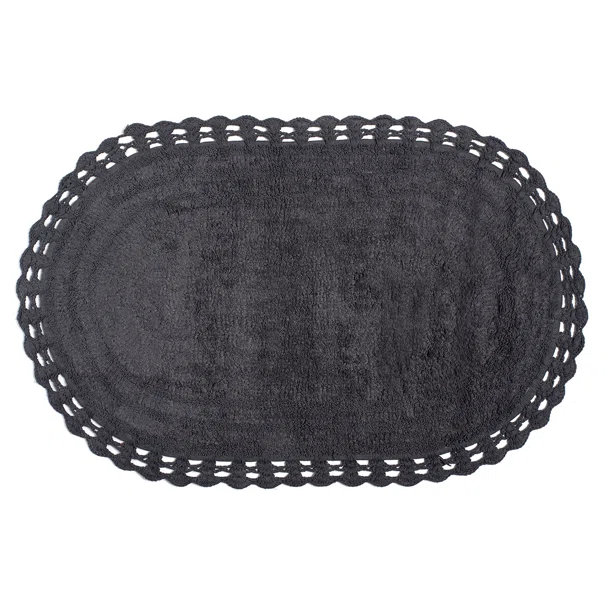 Πατάκι Μπάνιου (60x100) Silk Fashion Οβάλ Dark Grey