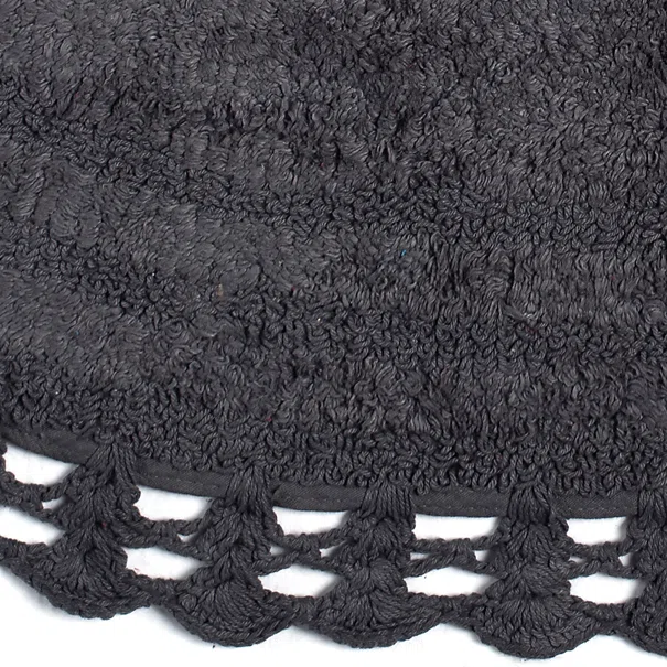 Πατάκι Μπάνιου (60x100) Silk Fashion Οβάλ Dark Grey