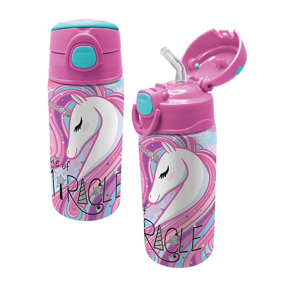 Παγούρι 500ml Με Καλαμάκι Graffiti Unicorn