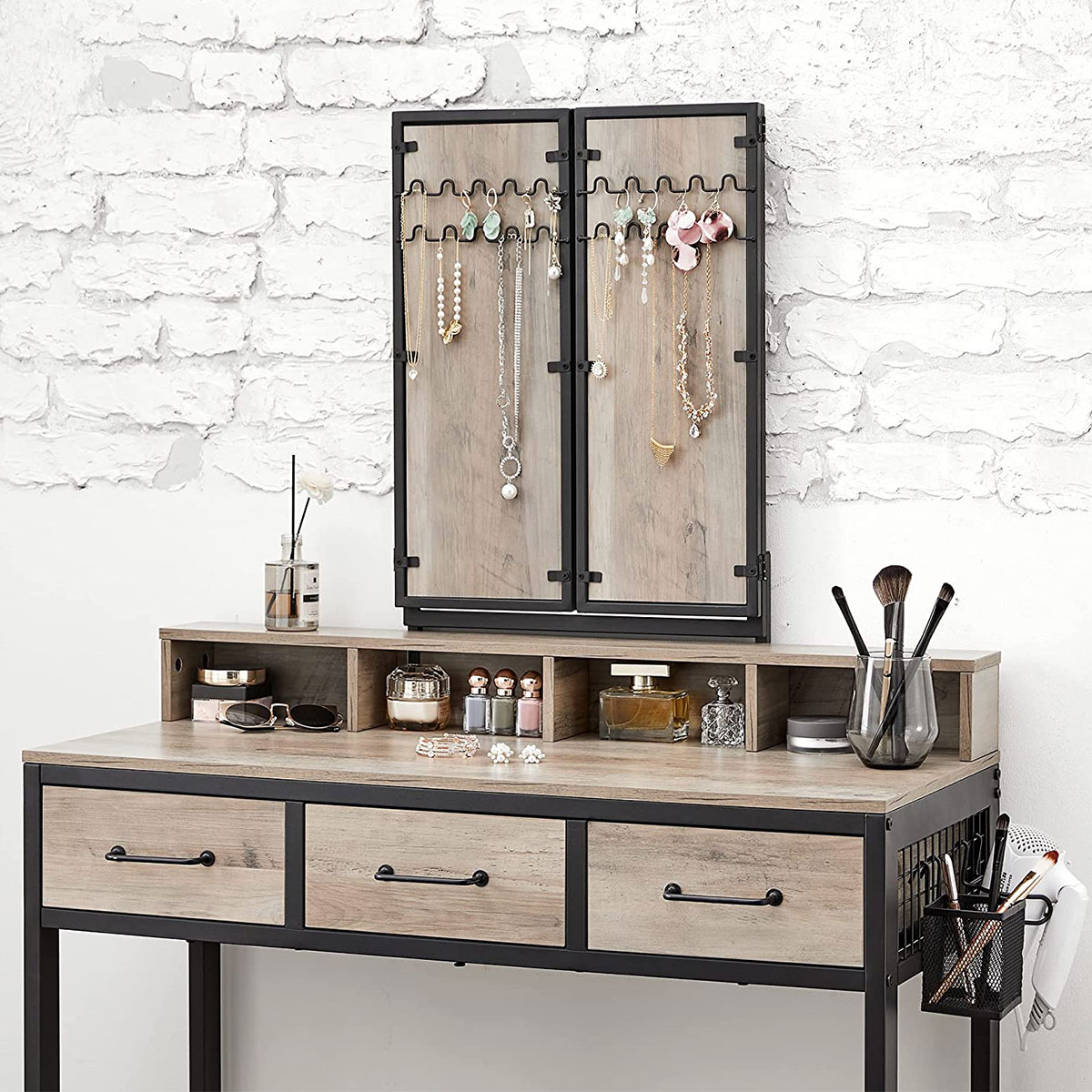 Μπουντουάρ με Καθρέφτη Σκαμπό (90X40X141) Vasagle Rvt004B02 Έπιπλα Κρεβατοκάμαρας & Τουαλέτες Spitishop