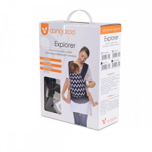 Μάρσιπος Κλασικός (4+ Μηνών/3.6-15kg) Cangaroo Explorer Grey