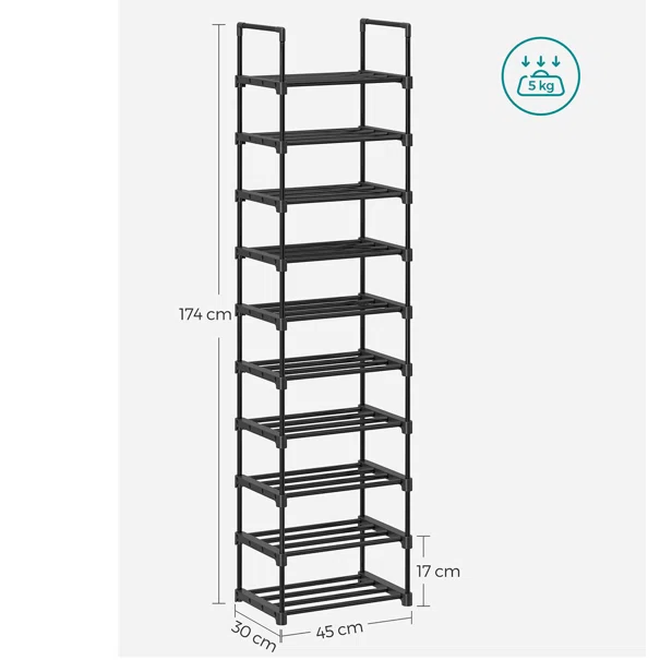 Παπουτσοθήκη 20 Θέσεων (45x30x174) Songmics LSA25BK