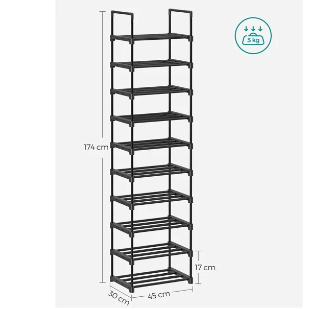 Παπουτσοθήκη 20 Θέσεων (45x30x174) Songmics LSA25BK