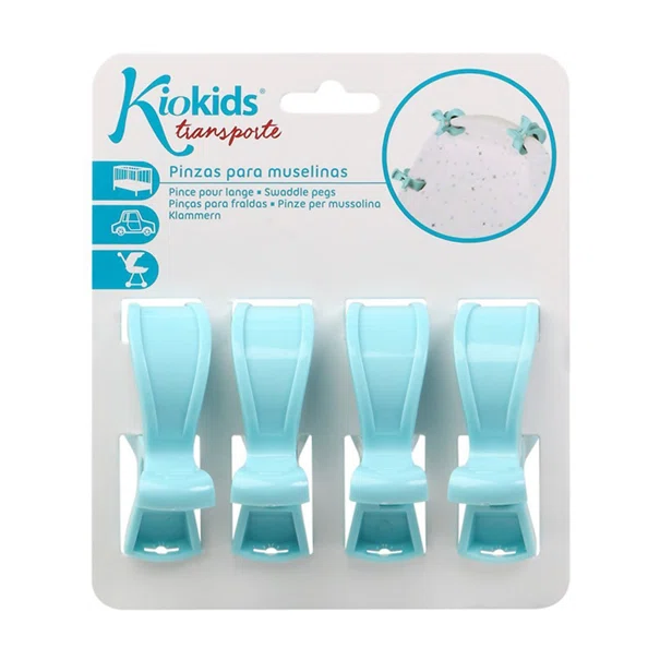 Κλιπ Πολλαπλών Χρήσεων (Σετ 4τμχ) Kiokids Blue 2441