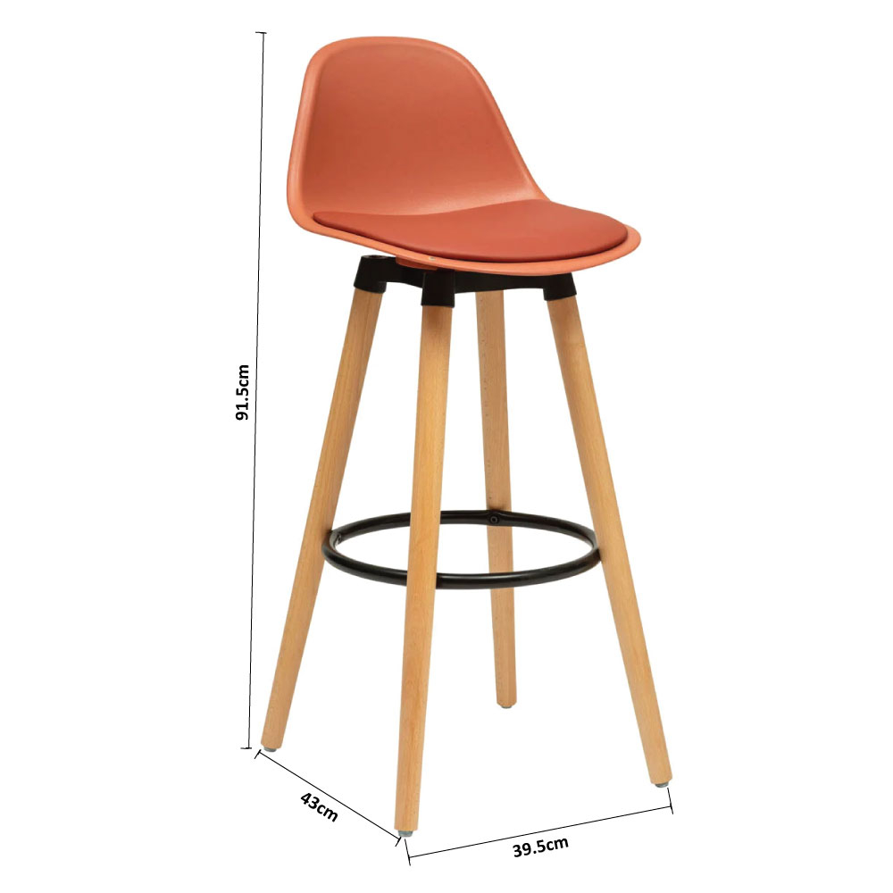 Σκαμπό Μπαρ με Πλάτη (39 5X43X91 5) A-S Maxon Teracotta 157165G Έπιπλα Κουζίνας & Τραπεζαρίας Τραπέζια - Spitishop