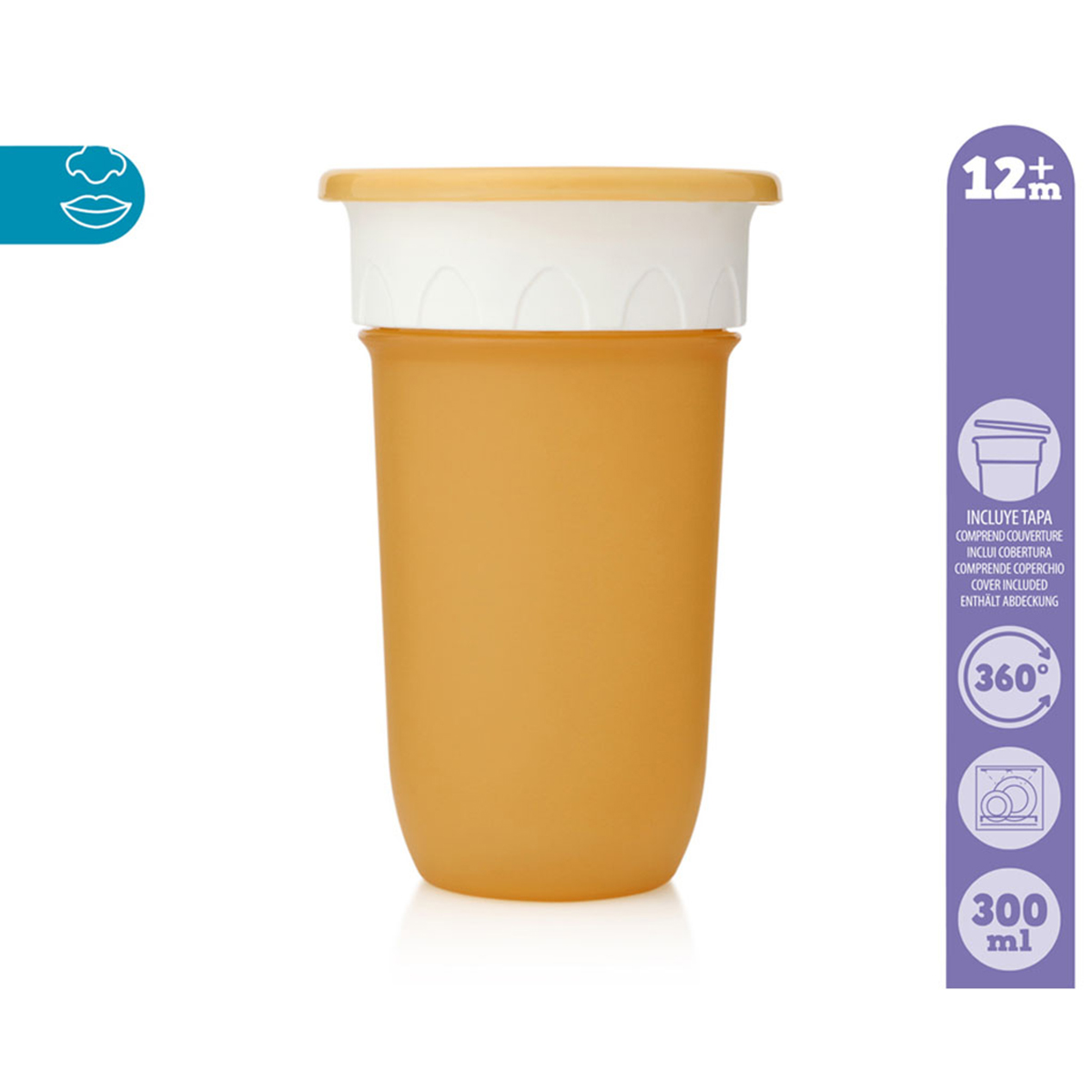 Ποτήρι Εκπαιδευτικό 300ml Kiokids Κίτρινο 2848