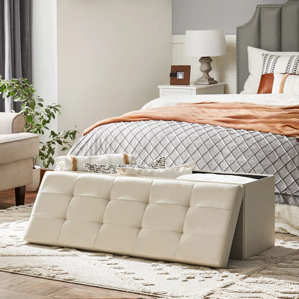 Ταμπουρέ Με Αποθηκευτικό Χώρο (110x38x38) Songmics LSF77BEV2