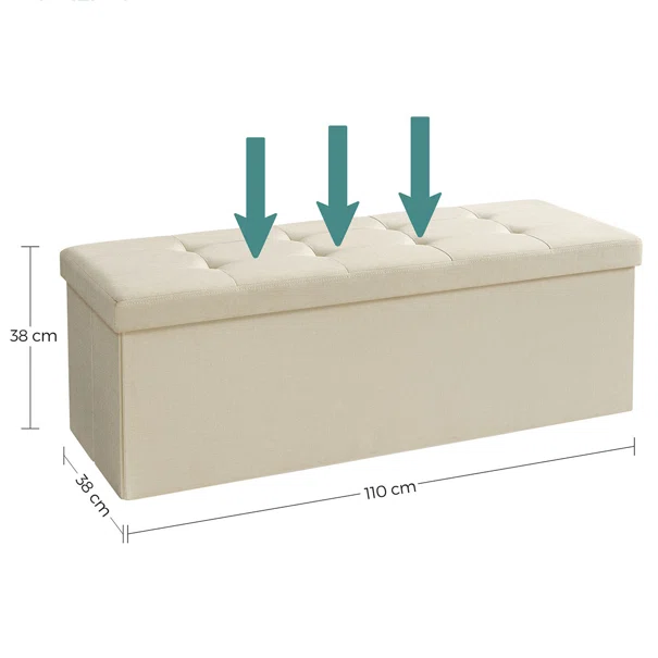 Ταμπουρέ Με Αποθηκευτικό Χώρο (110x38x38) Songmics LSF77BEV2