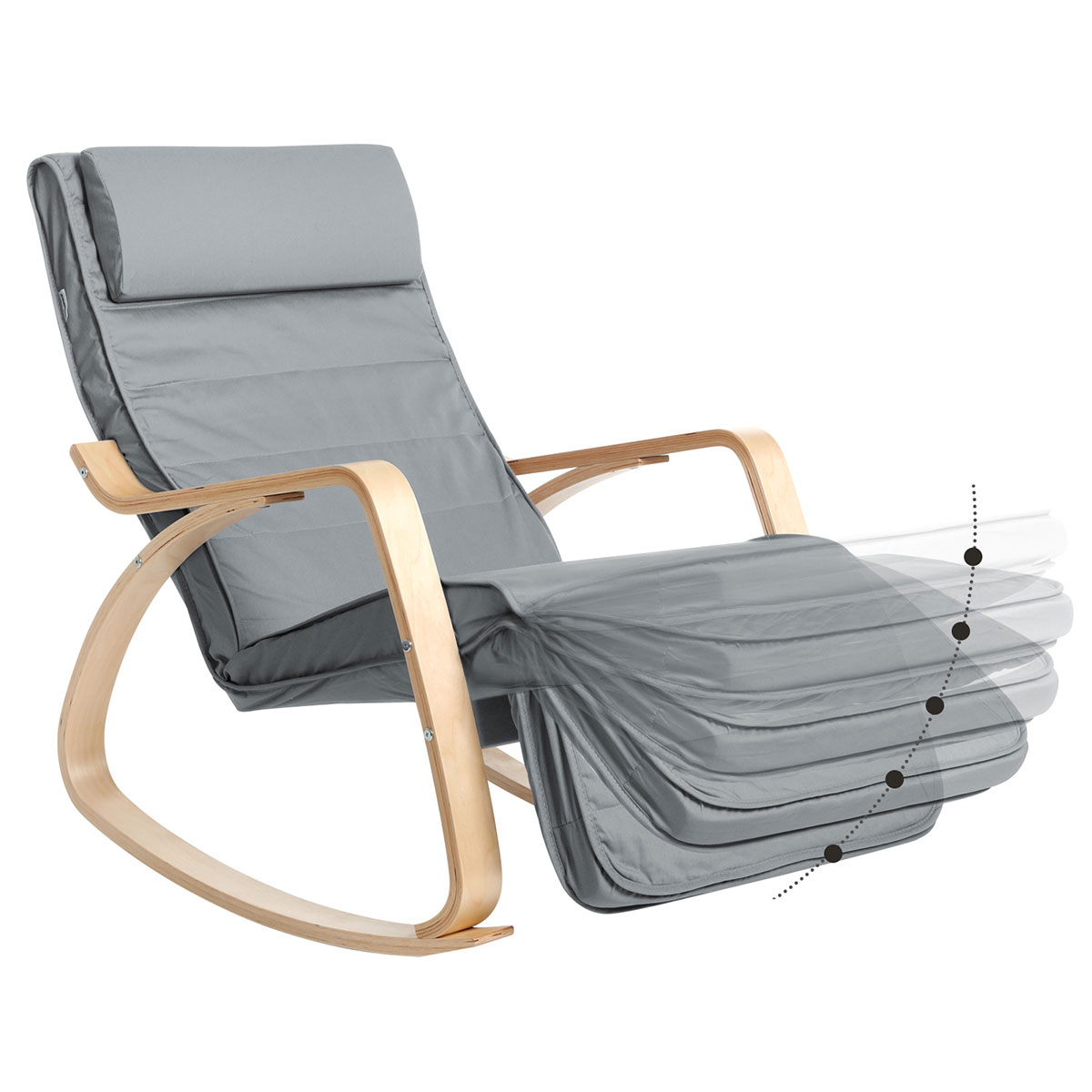 Κουνιστή Πολυθρόνα Relax (67X115X91) Songmics Lyy010Gz02 Έπιπλα Σαλονιού Πολυθρόνες Spitishop