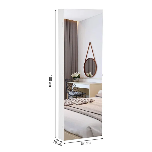 Καθρέφτης Τοίχου/Κοσμηματοθήκη Με Led (37x10x108) Songmics JBC63WV1