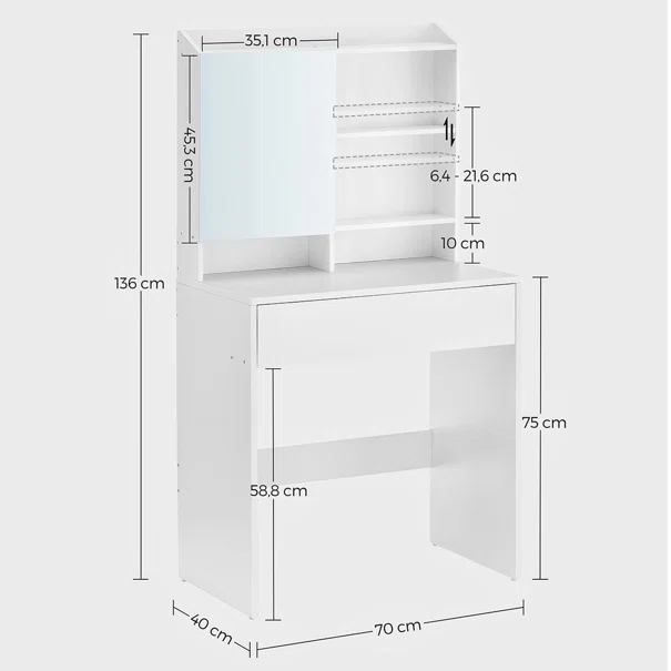 Μπουντουάρ Με Καθρέφτη (70x40x136) Vasagle RDT118W01