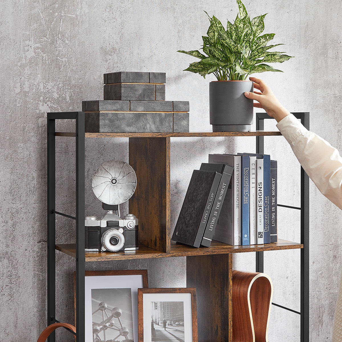 Ραφιέρα Δαπέδου 8 Θέσεων (74X30X150) Vasagle Lbc121B01 Έπιπλα Βιβλιοθήκες - Ραφιέρες Μεταλλικές Spitishop