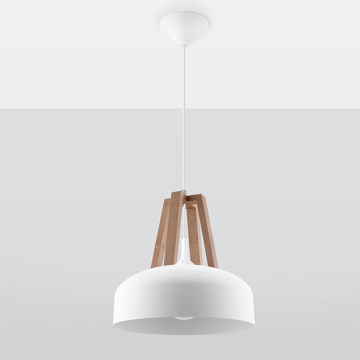 Φωτιστικό Οροφής Μονόφωτο Sollux Casco White/Natural SL.0388