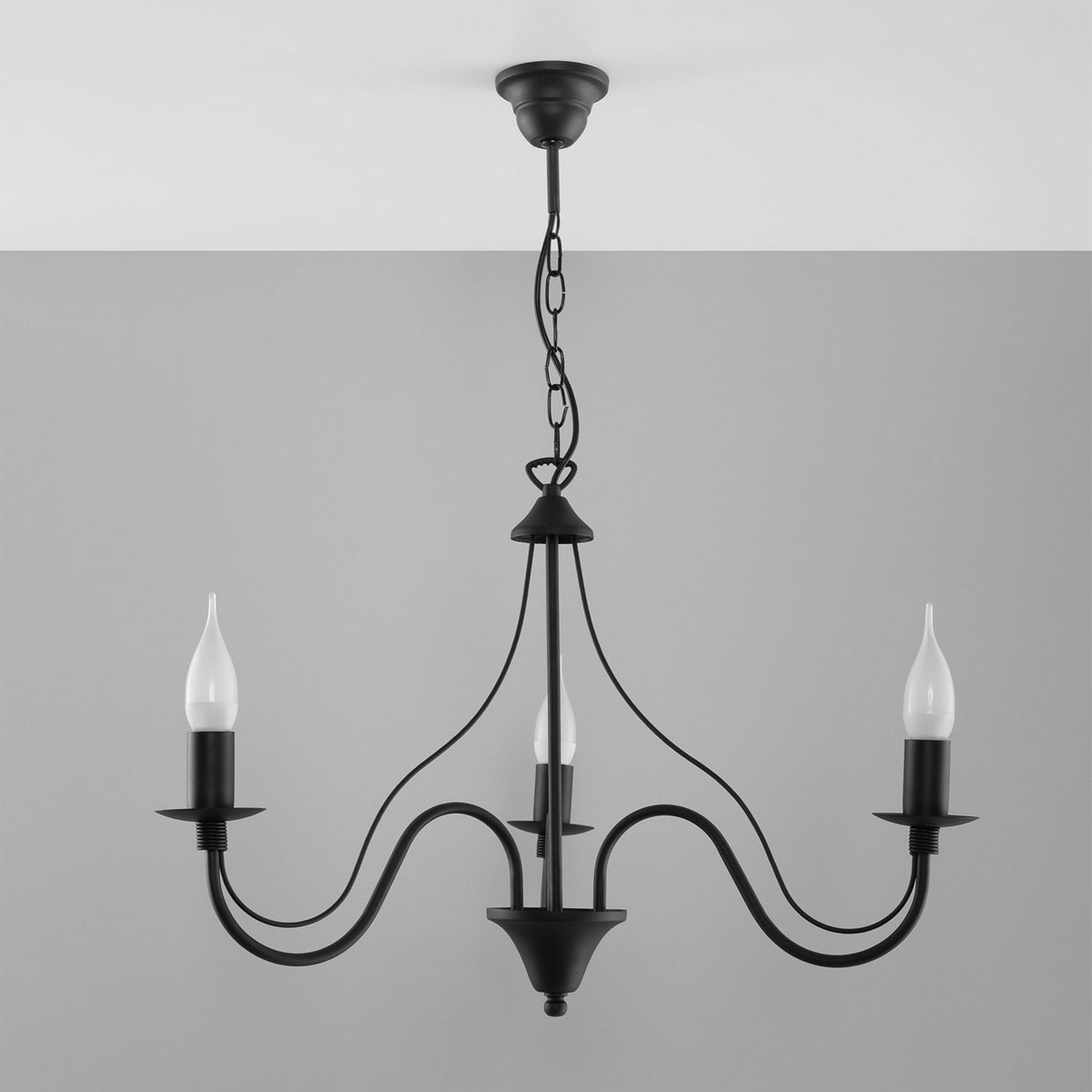 Πολυέλαιος Οροφής Sollux Minerwa Black SL.0217