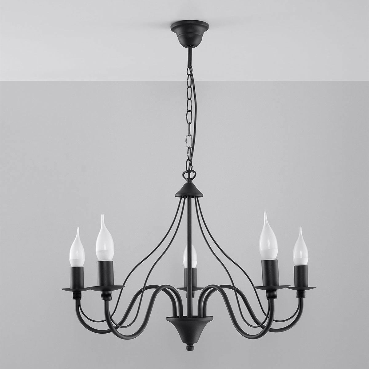 Πολυέλαιος Οροφής Sollux Minerwa Black SL.0218