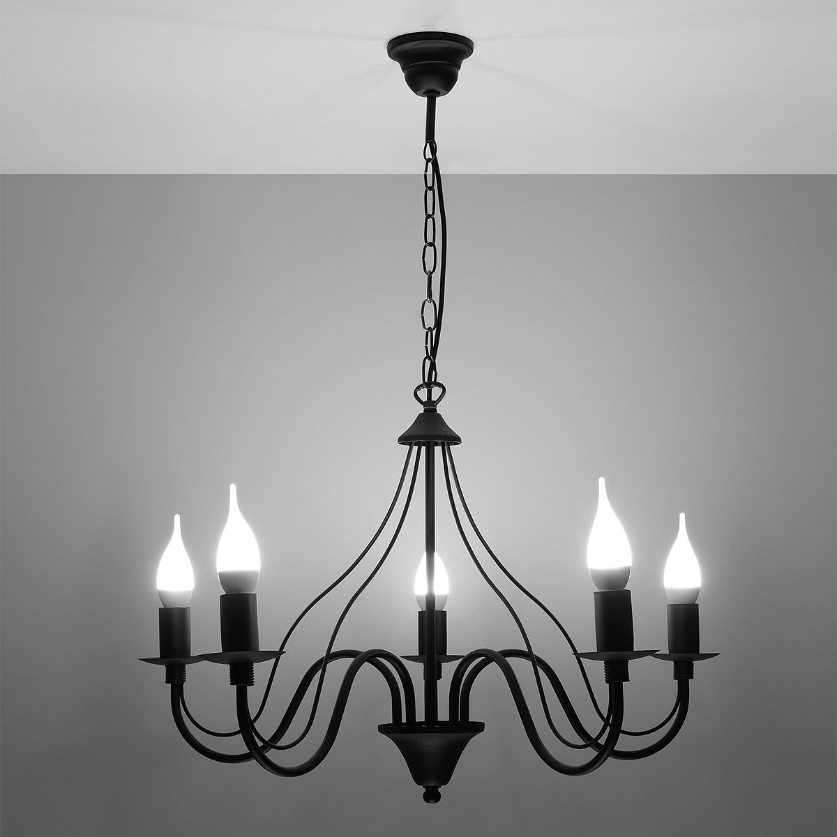 Πολυέλαιος Οροφής Sollux Minerwa Black SL.0218