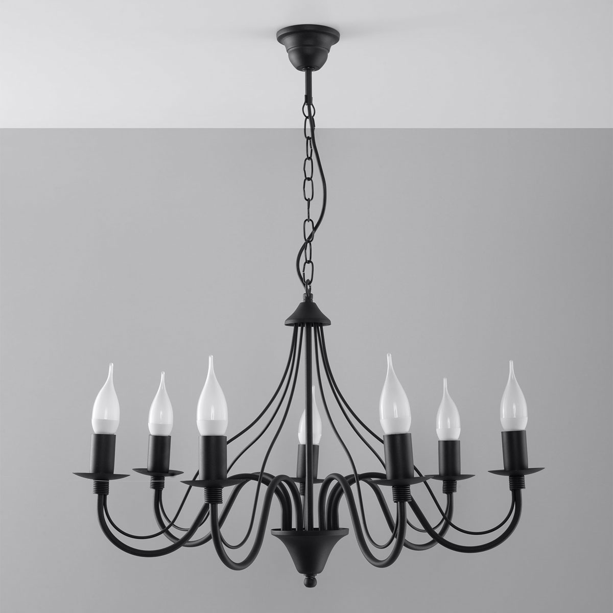 Πολυέλαιος Οροφής Sollux Minerwa Black SL.0219