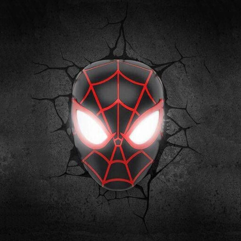 Διακοσμητικό Φωτιστικό Τοίχου LED The Source 3DL Marvel Spiderman Miles Morales Face 89759