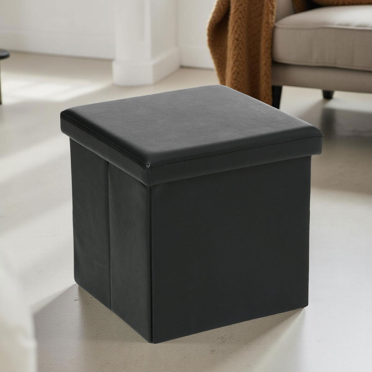 Σκαμπό Με Αποθηκευτικό Χώρο (38x38x38) A-S Fold Black 121266A