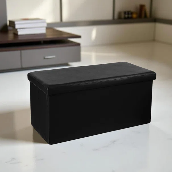 Ταμπουρέ Με Αποθηκευτικό Χώρο (76x38x38) A-S Fold Black 140090A